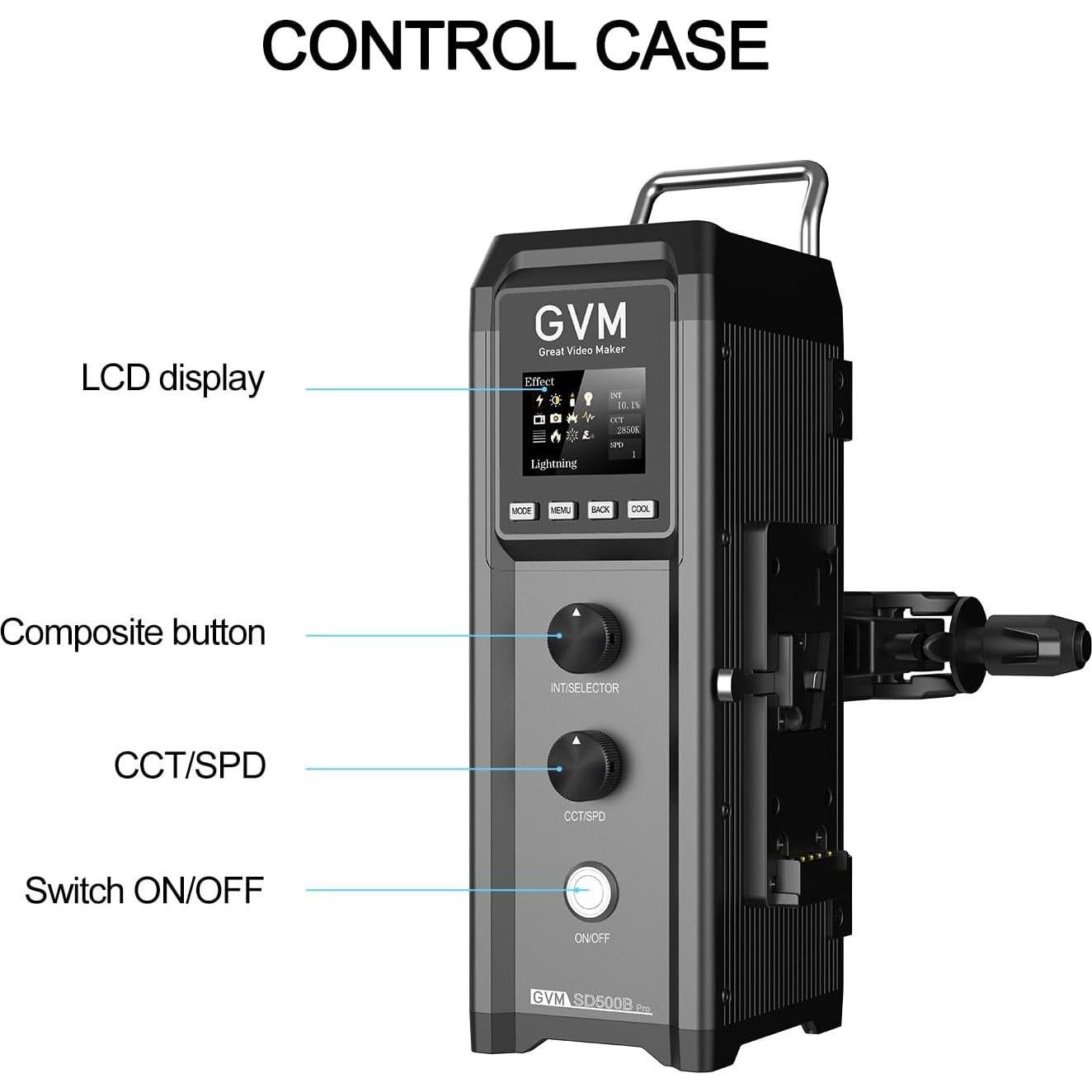 Luz de Video LED GVM Pro SD500B 500W con Montura Bowens