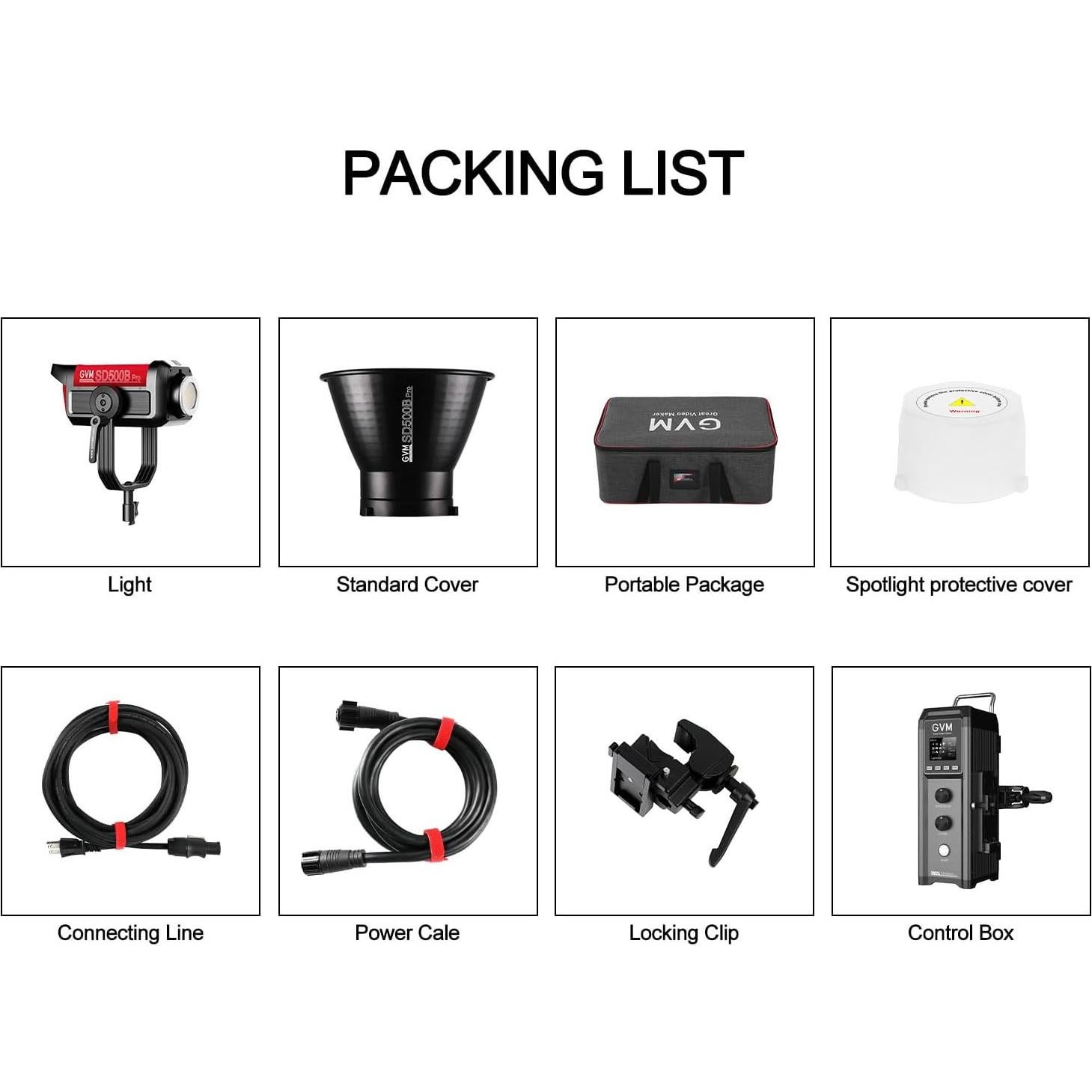 Luz de Video LED GVM Pro SD500B 500W con Montura Bowens