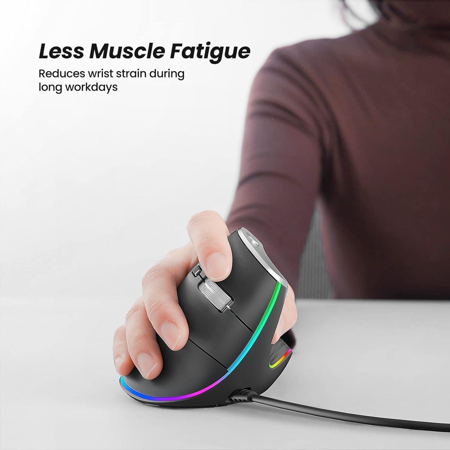 Ratón Vertical Ergonómico Nulea M504 USB con RGB 4 DPI