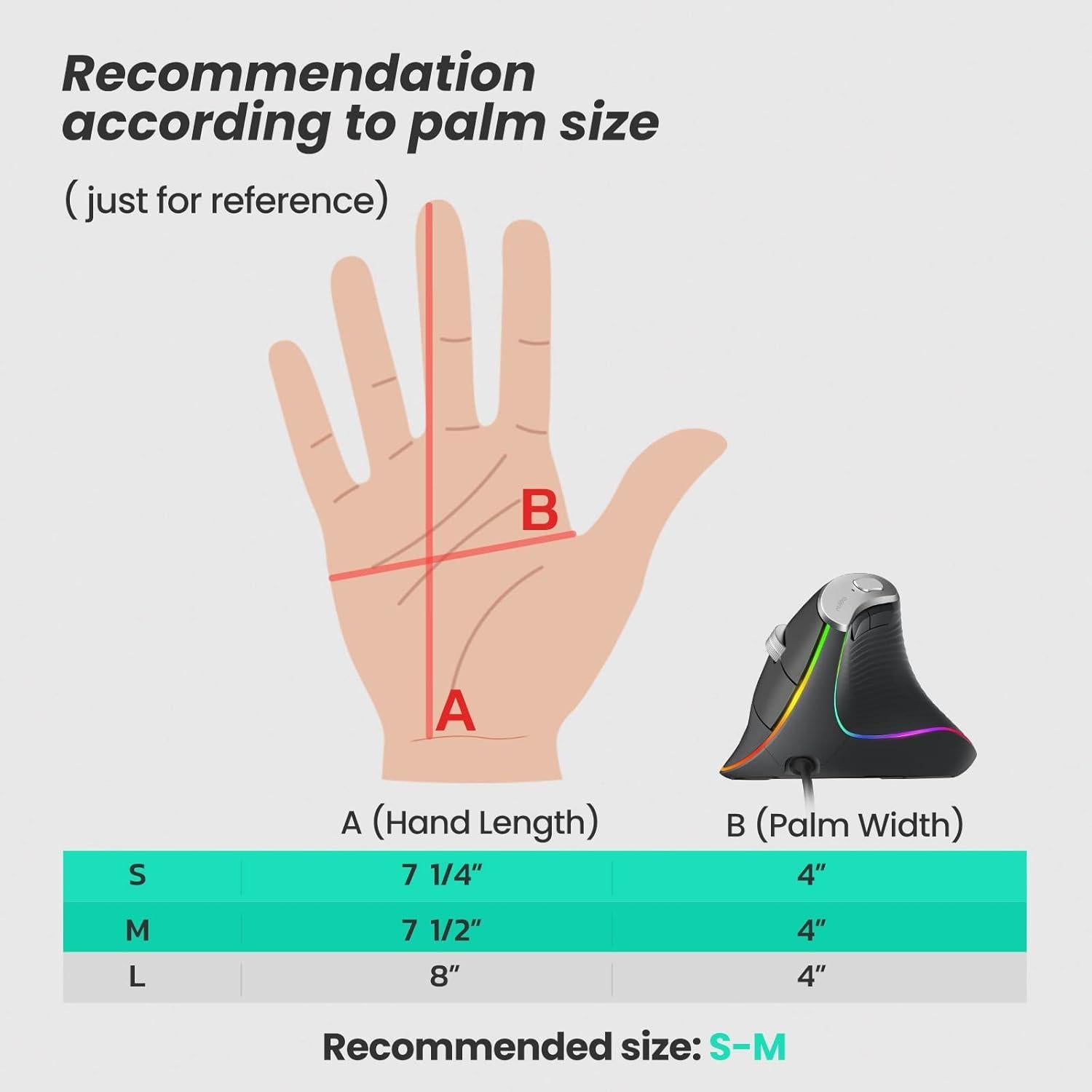 Ratón Vertical Ergonómico Nulea M504 USB con RGB 4 DPI