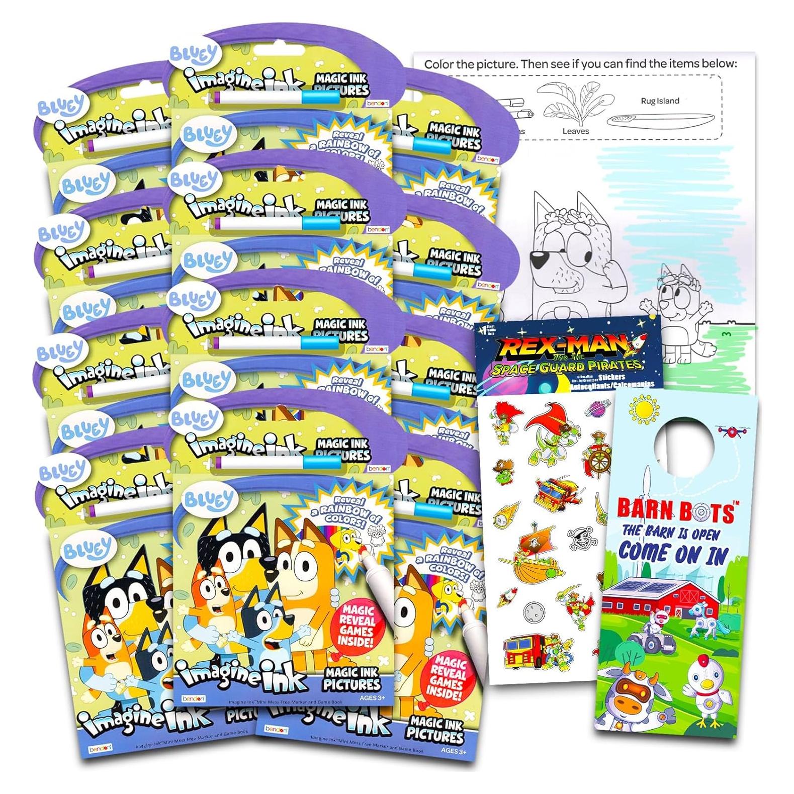 Conjunto de 12 Libros para Colorear Bluey Imagine Ink