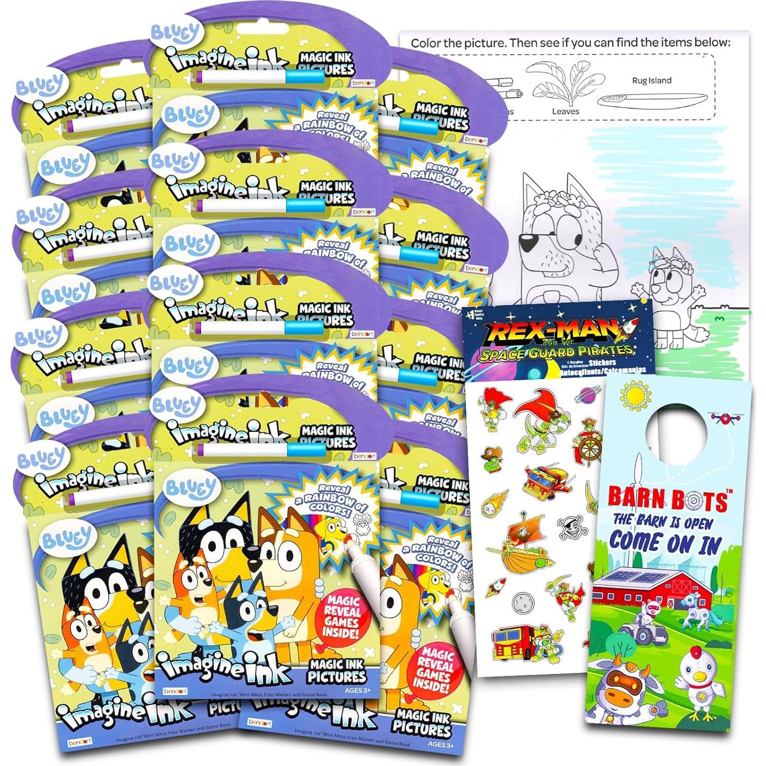 Conjunto de 12 Libros para Colorear Bluey Imagine Ink