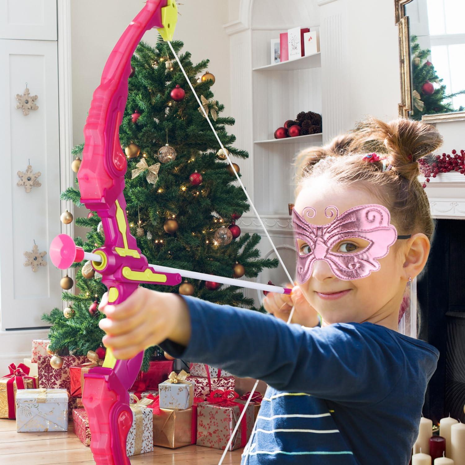 Conjunto de arco y flecha VGOFUN con luces LED y capa de princesa