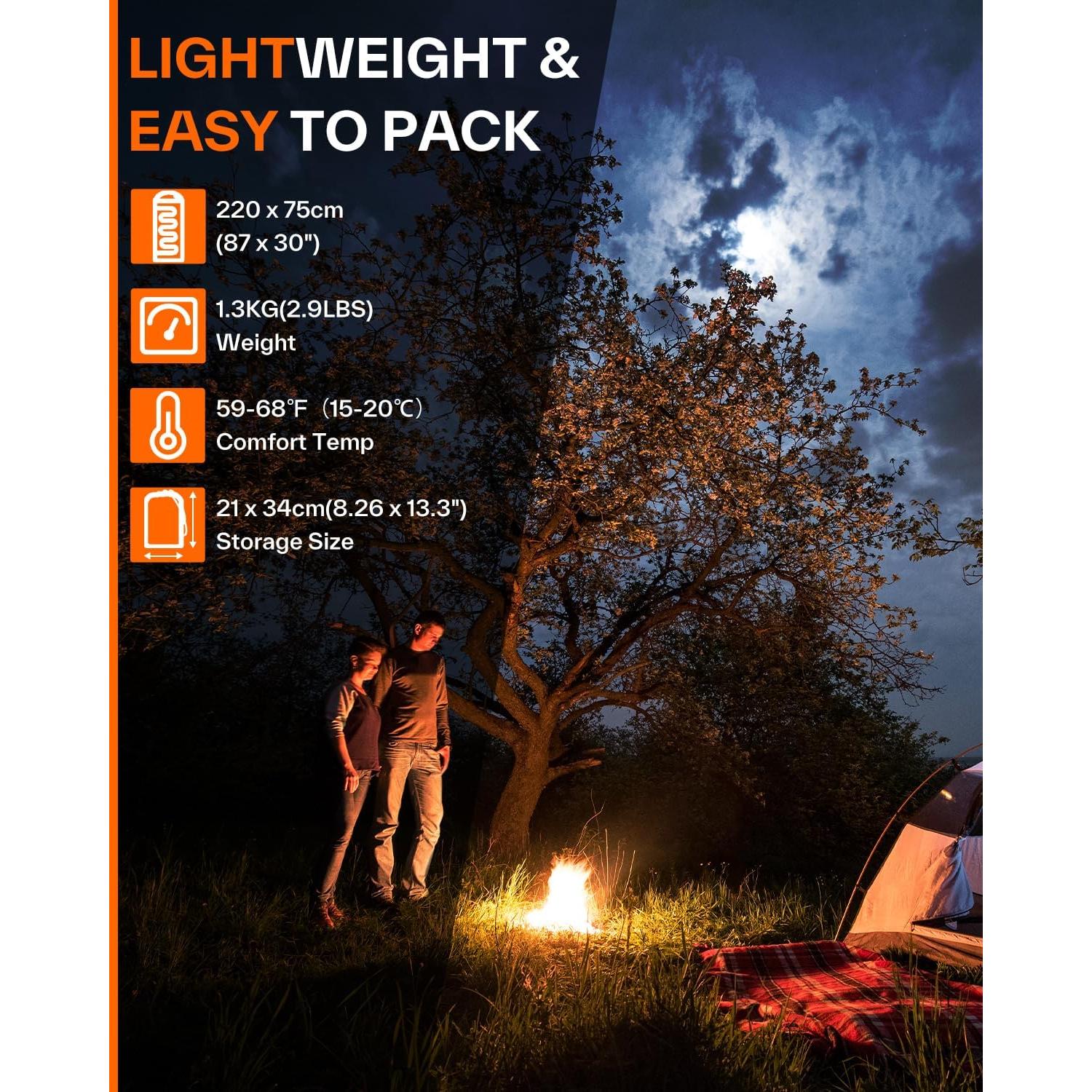 Saco de dormir Sportneer 3 estaciones 1.3 kg negro