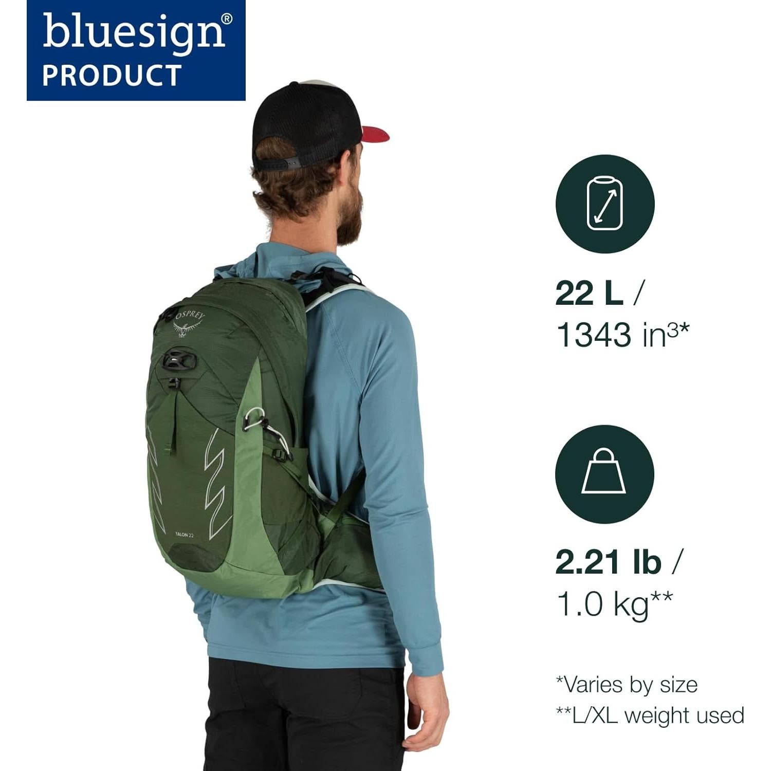 Mochila de senderismo Osprey Talon 22L Azul Cerámico S/M