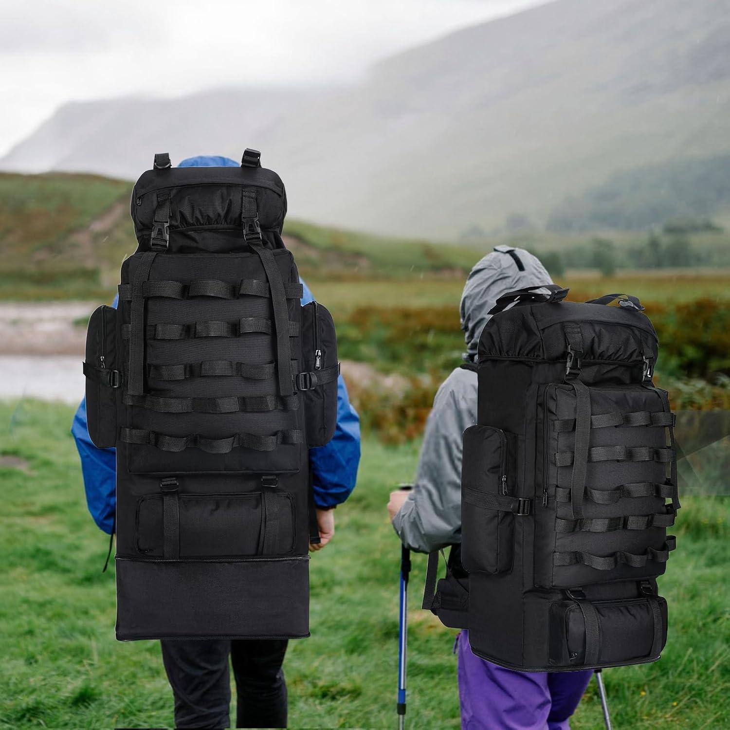 Mochila de Camping 100L Táctica Militar Impermeable Negra