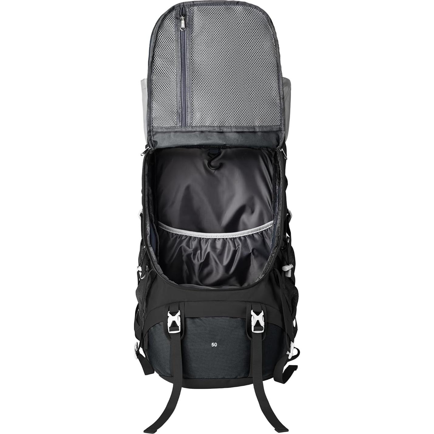Mochila de Senderismo PARAPOGEE 50L Impermeable Negra