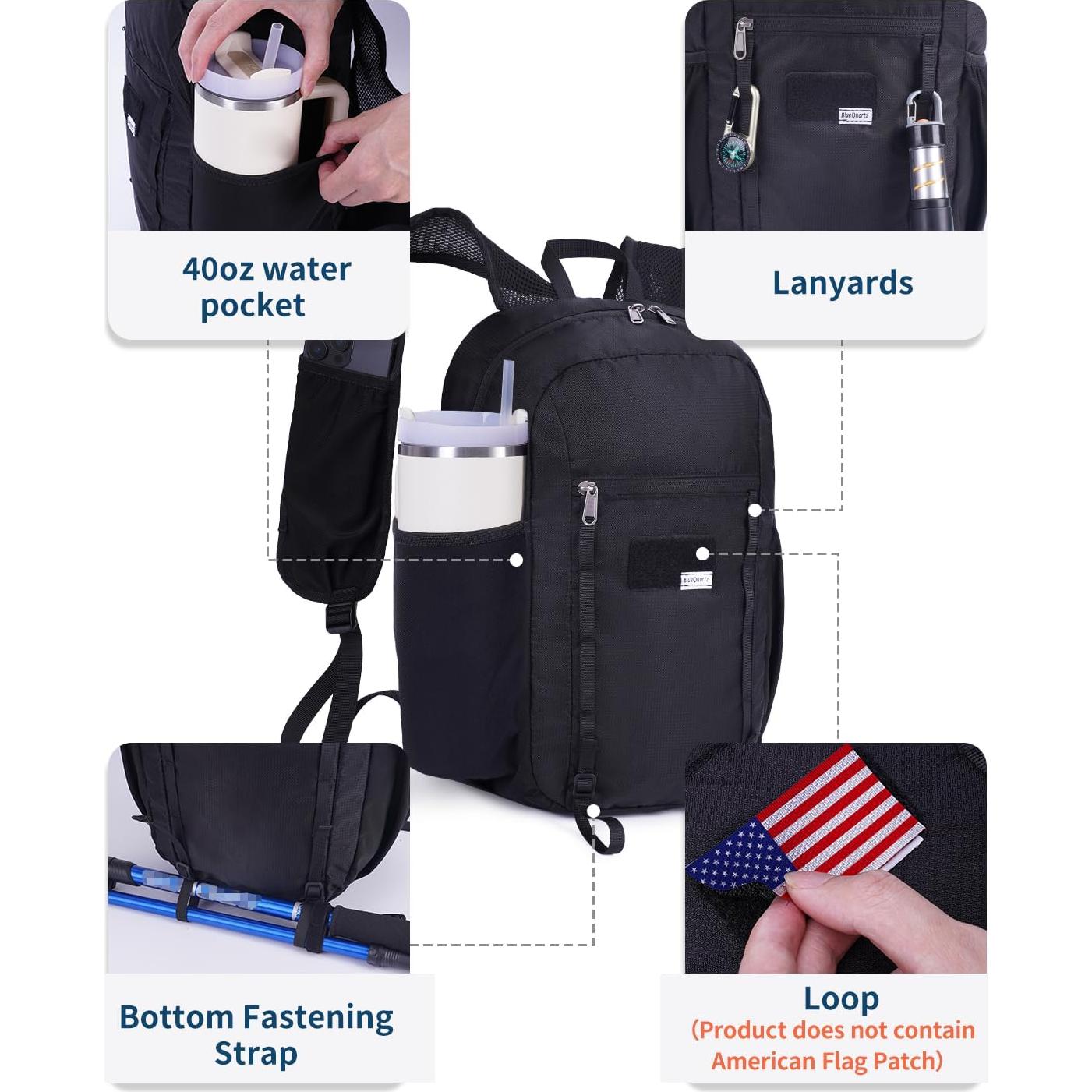 Mochila de Senderismo Blue Quartz 15L con Botella 500ml