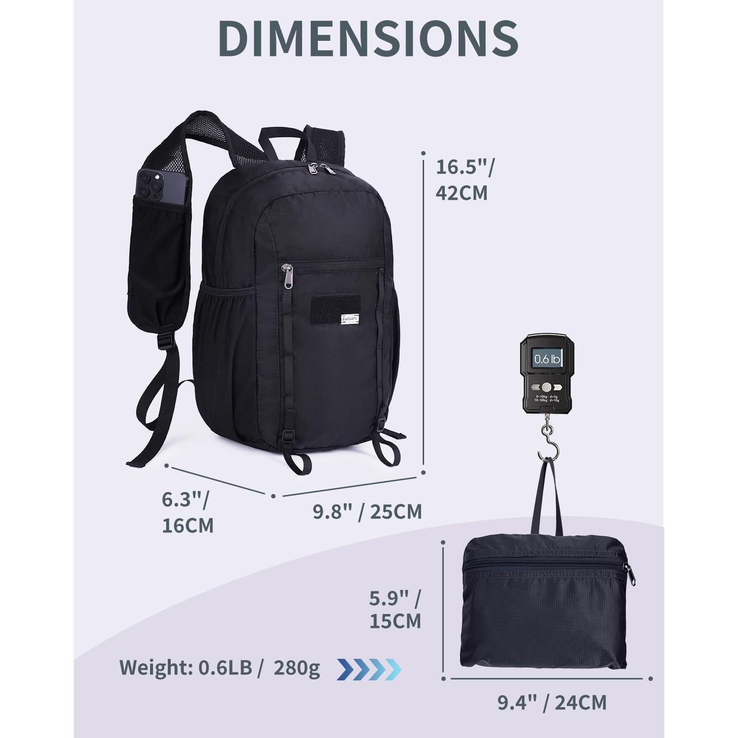 Mochila de Senderismo Blue Quartz 15L con Botella 500ml