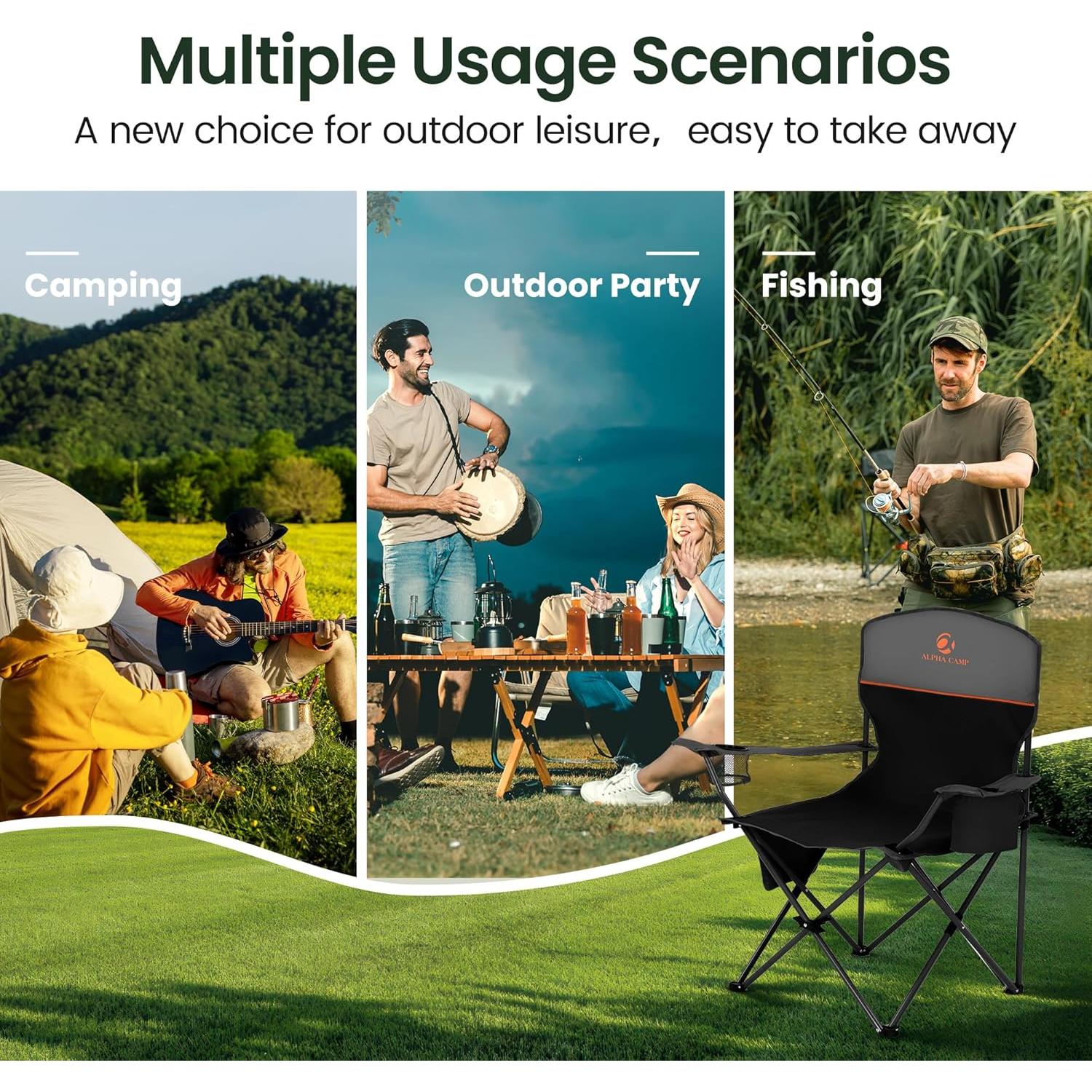 Sillas de Camping Plegables High Point Sports 2 Unidades