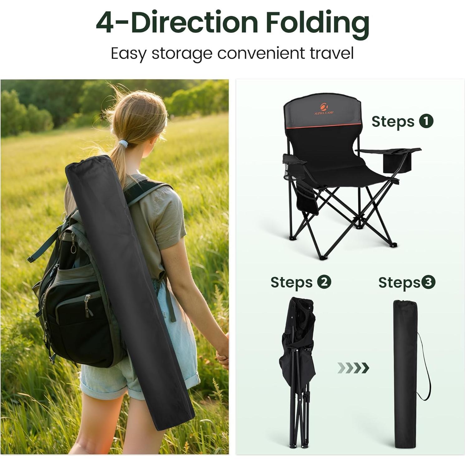 Sillas de Camping Plegables High Point Sports 2 Unidades