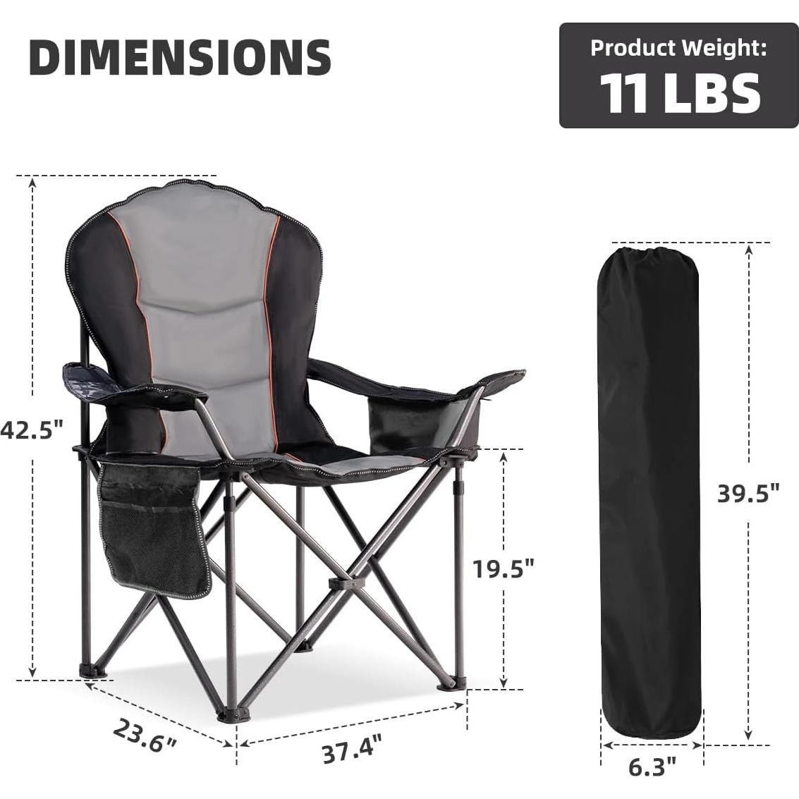 Silla de Camping Foristrail Plegable 500LBS con Enfriador