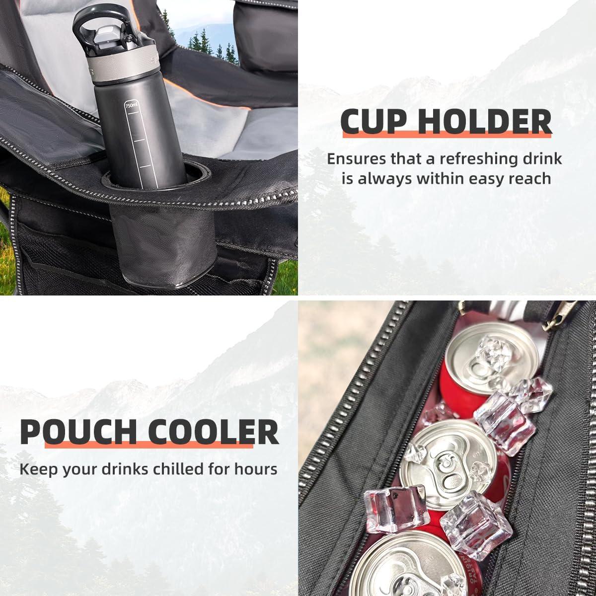 Silla de Camping Foristrail Plegable 500LBS con Enfriador