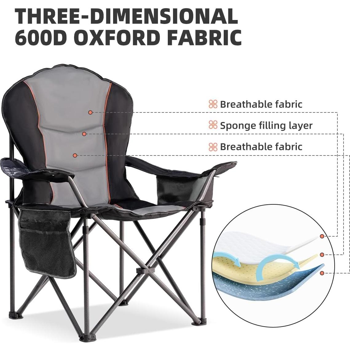 Silla de Camping Foristrail Plegable 500LBS con Enfriador