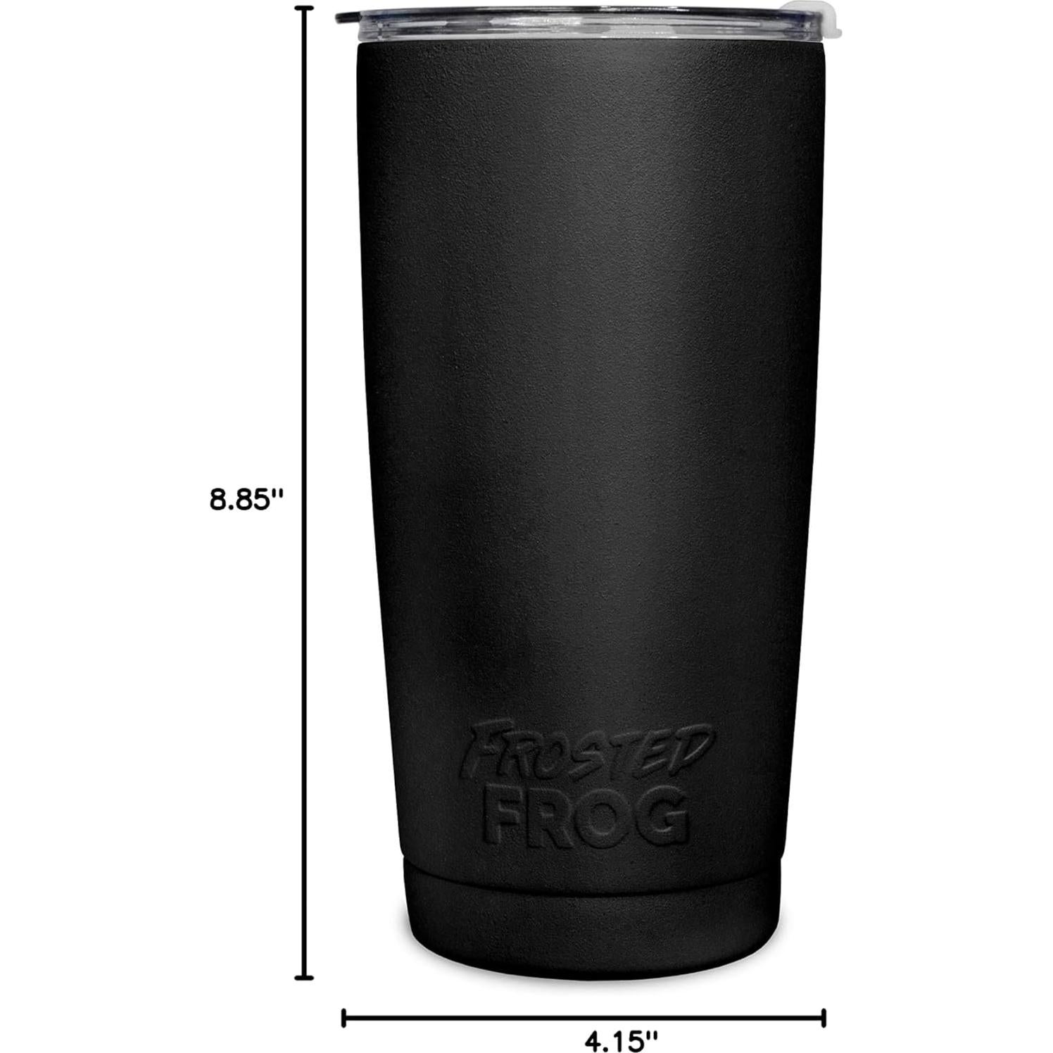 Vaso Térmico Frosted Frog 20oz Acero Inoxidable Negro