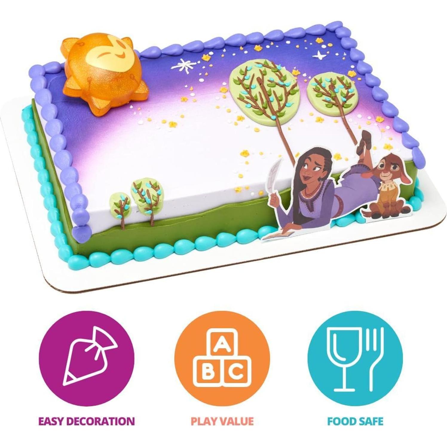 Cake Topper DecoSet Disney Wish Asha y Valentino Iluminado