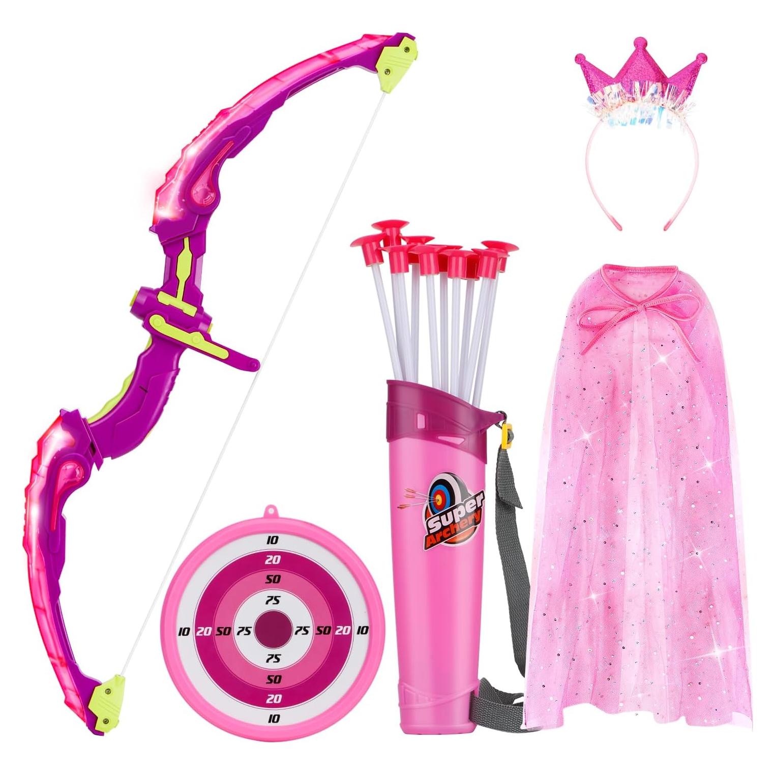 Set de Arco y Flecha VGOFUN con Luz LED y Capa Princesa