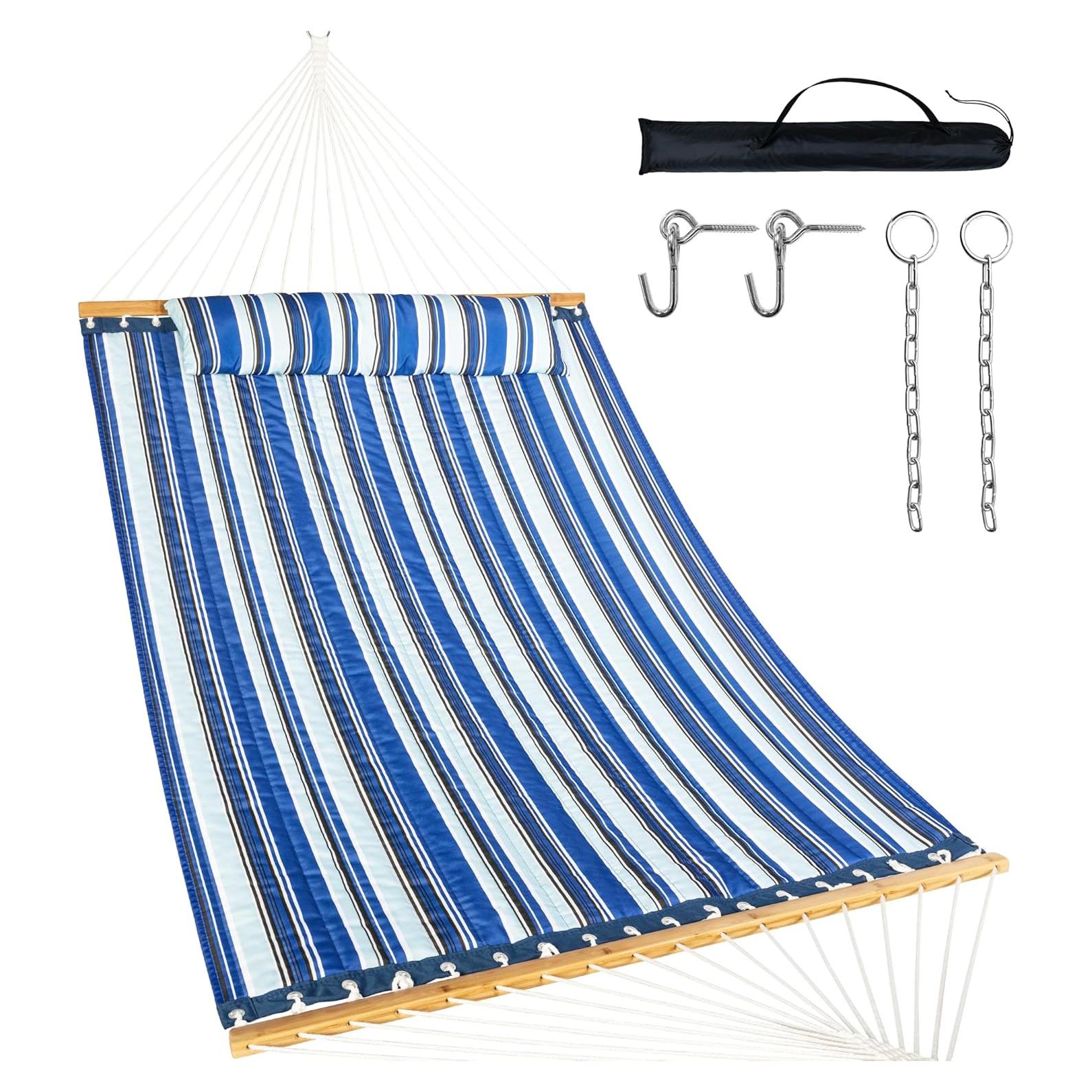 Hamaca Doble Everyfun con Barra de Extensión, 227kg, Azul Aqua