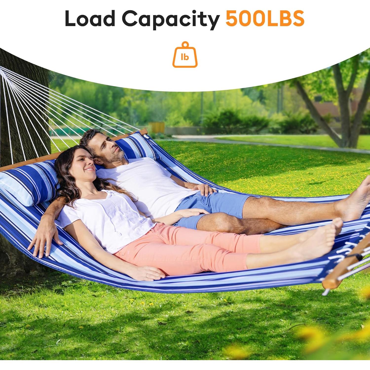 Hamaca Doble Everyfun con Barra de Extensión, 227kg, Azul Aqua