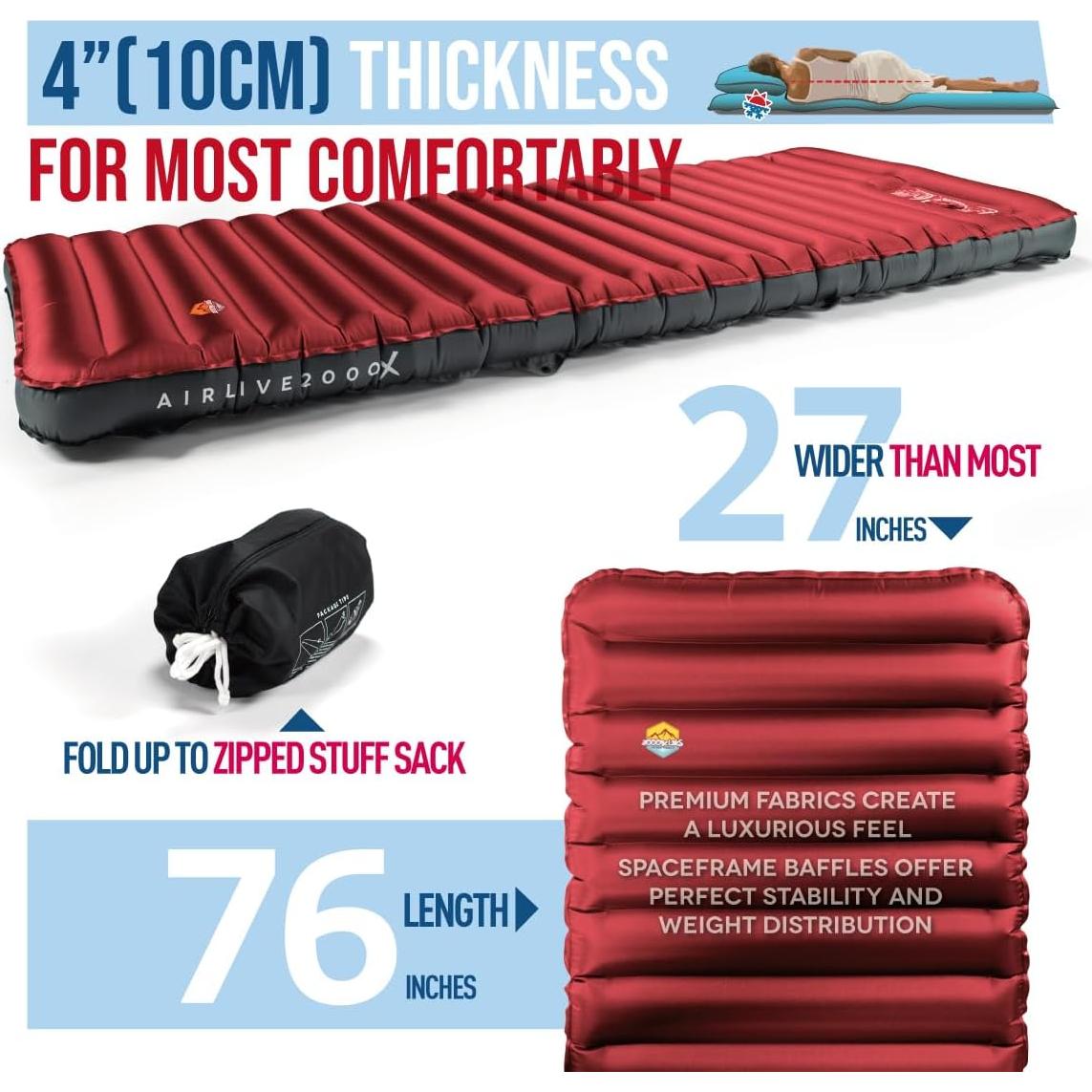 Almohadilla Inflable ZOOOBELIVES Airlive2000X 10cm Gruesa