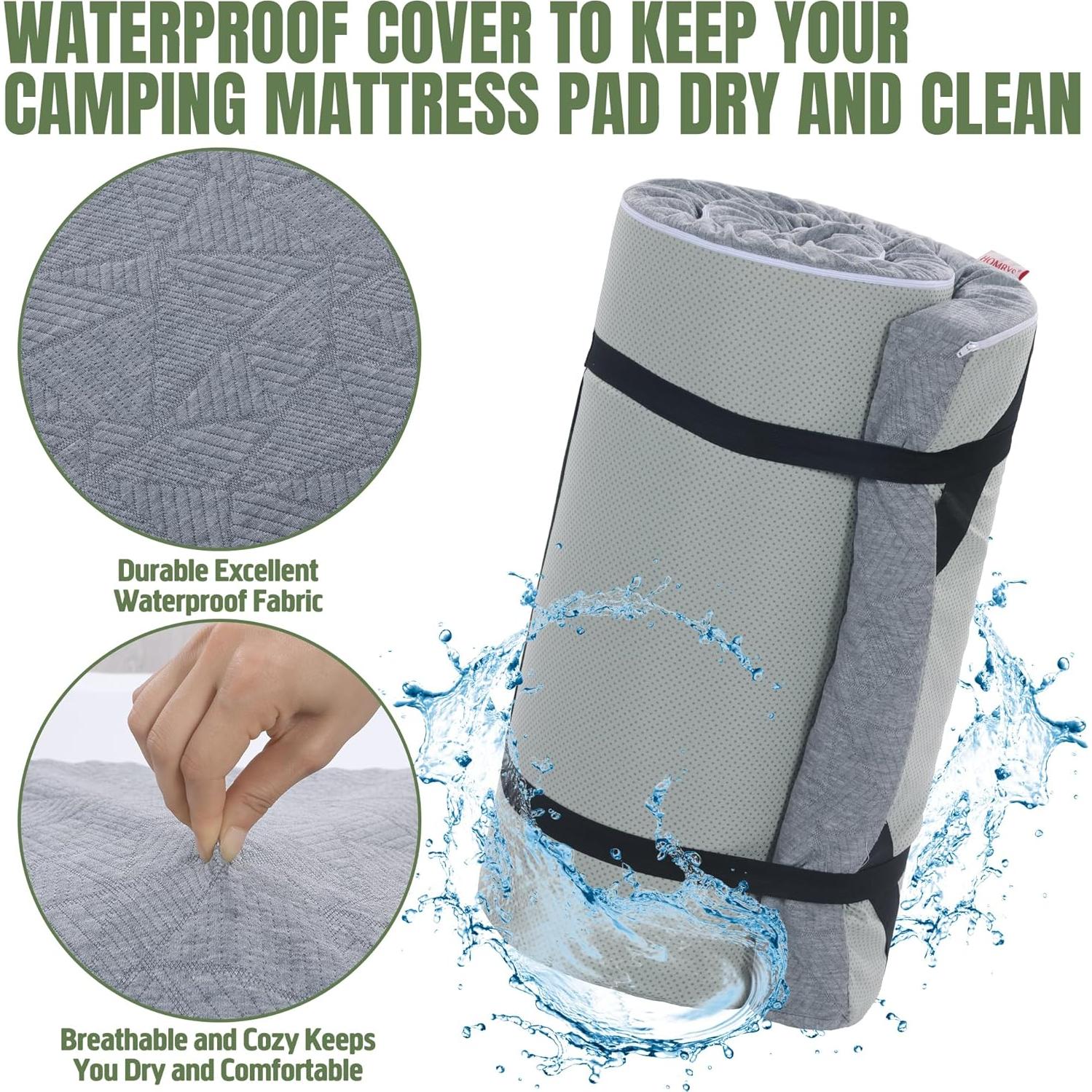 Colchón de Camping HOMBYS Espuma Viscoelástica 7.62 cm