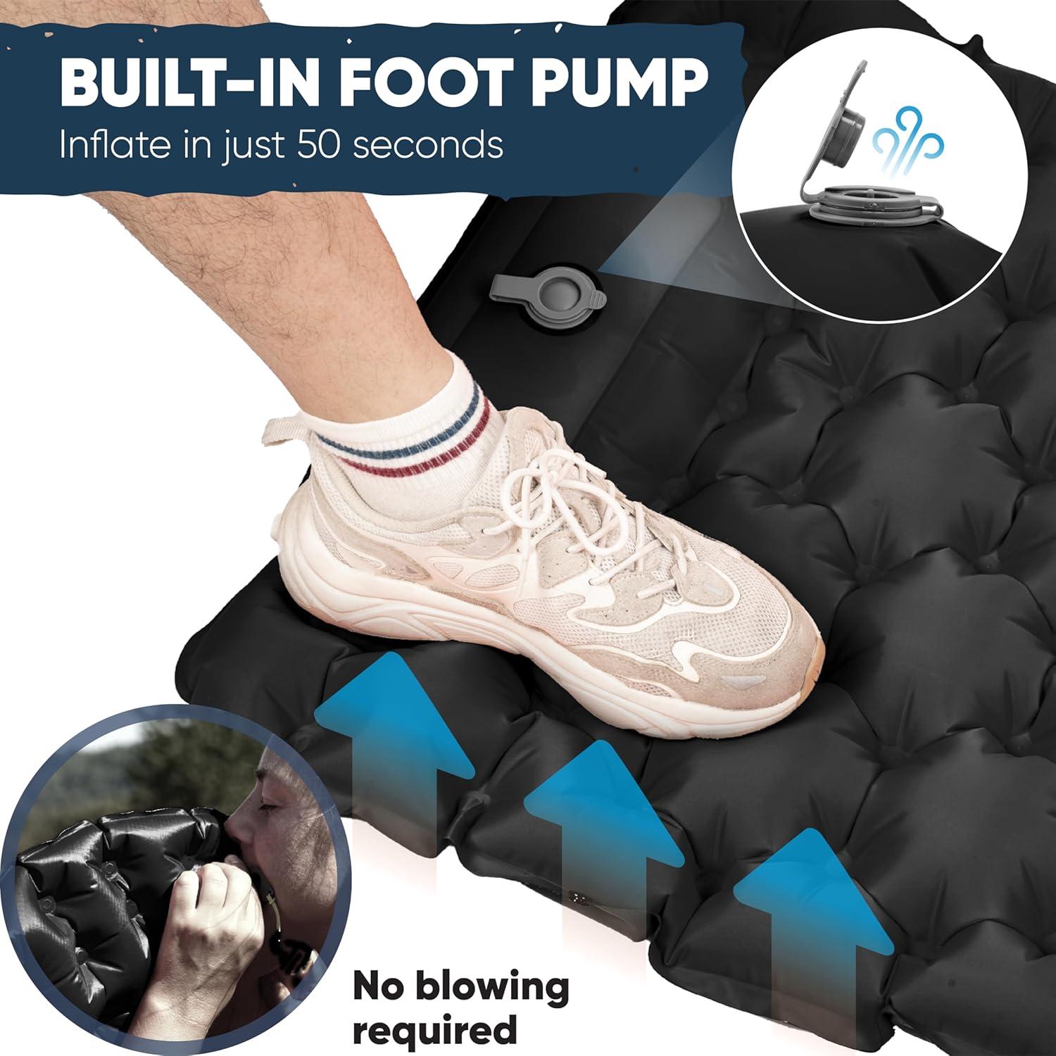 Almohadilla de Camping POWERLIX Individual con Cojín y Bomba