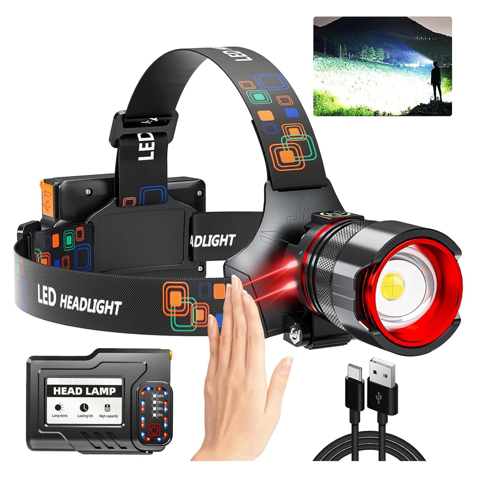 Linterna Frontal Recargable YUSEUB T45 3000 Lúmenes IPX7