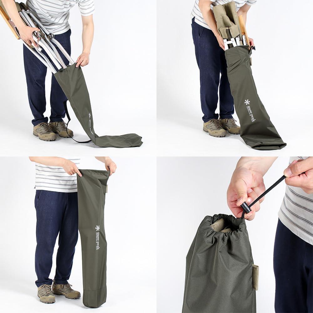 Silla de Playa Baja Snow Peak Plegable Caqui para Camping