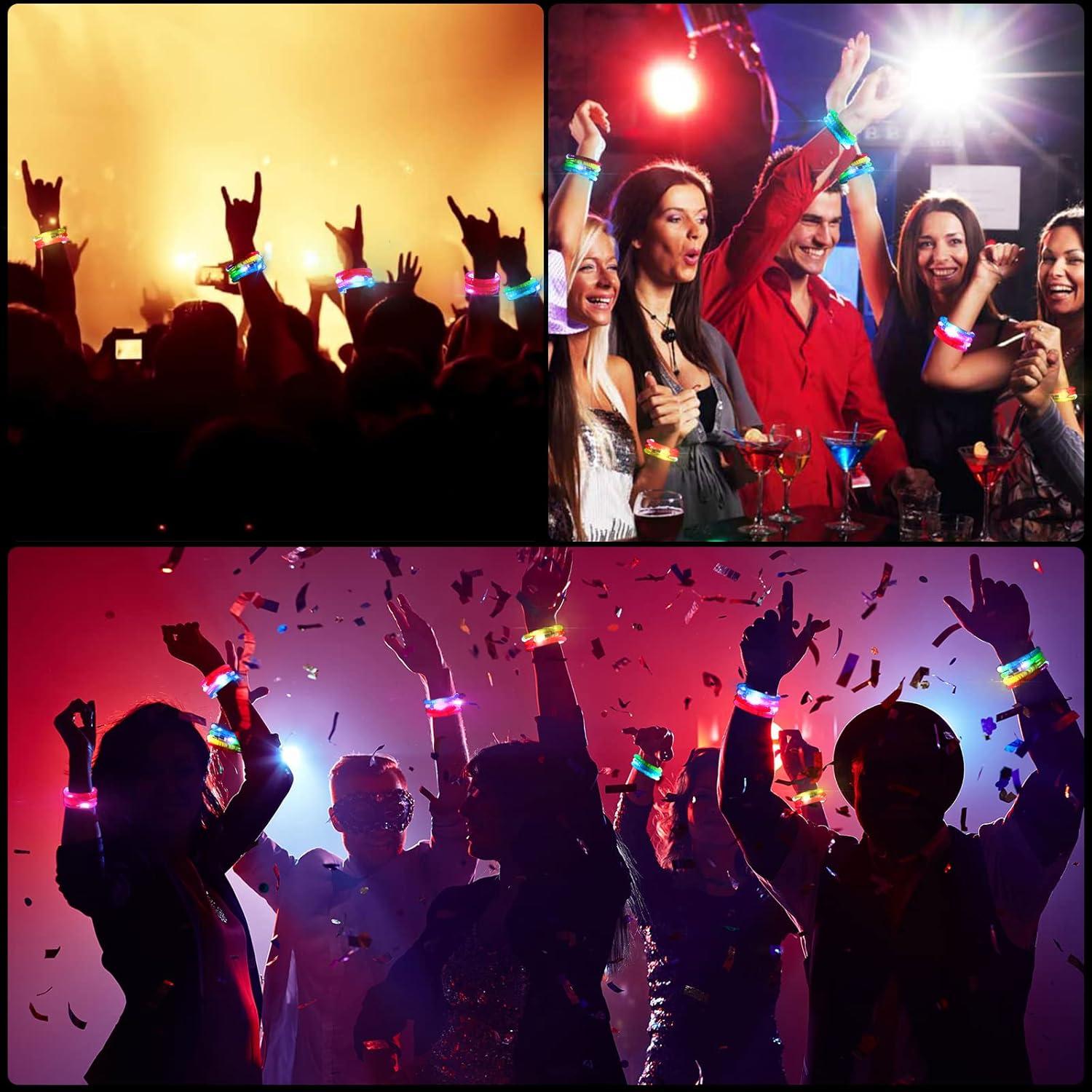 24 Piezas Pulseras LED Brillantes para Fiestas Mikulala