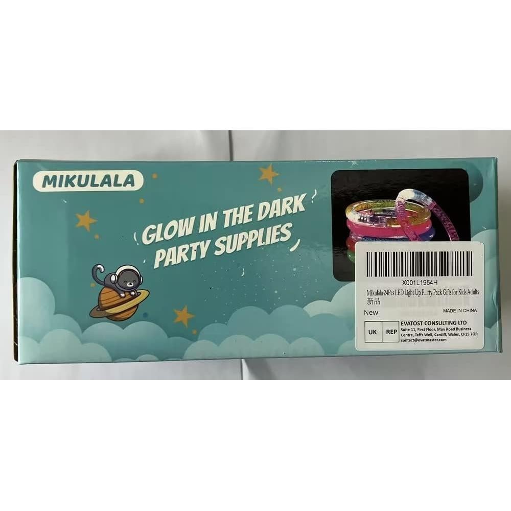 24 Piezas Pulseras LED Brillantes para Fiestas Mikulala