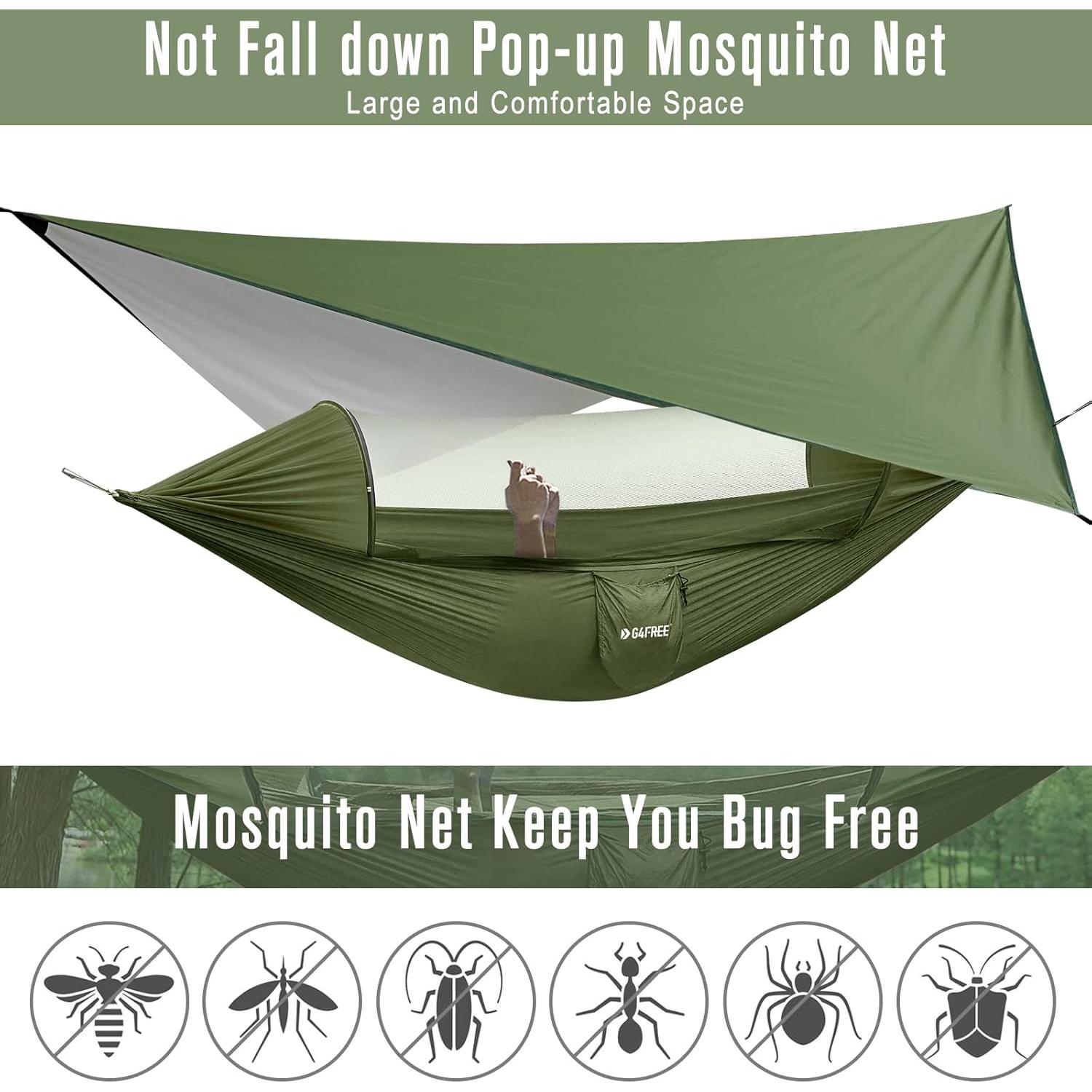 Hamaca Grande G4Free para Camping con Red Antimosquitos