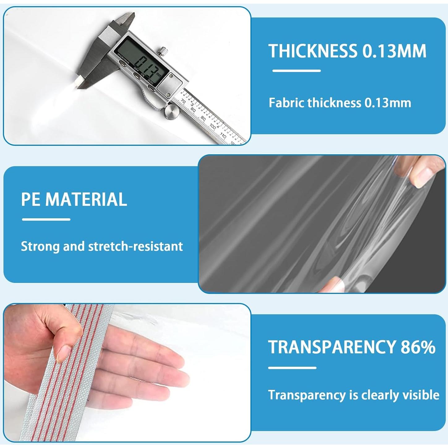 Lona Impermeable Transparente 2.13x3.05m Welacymet PE