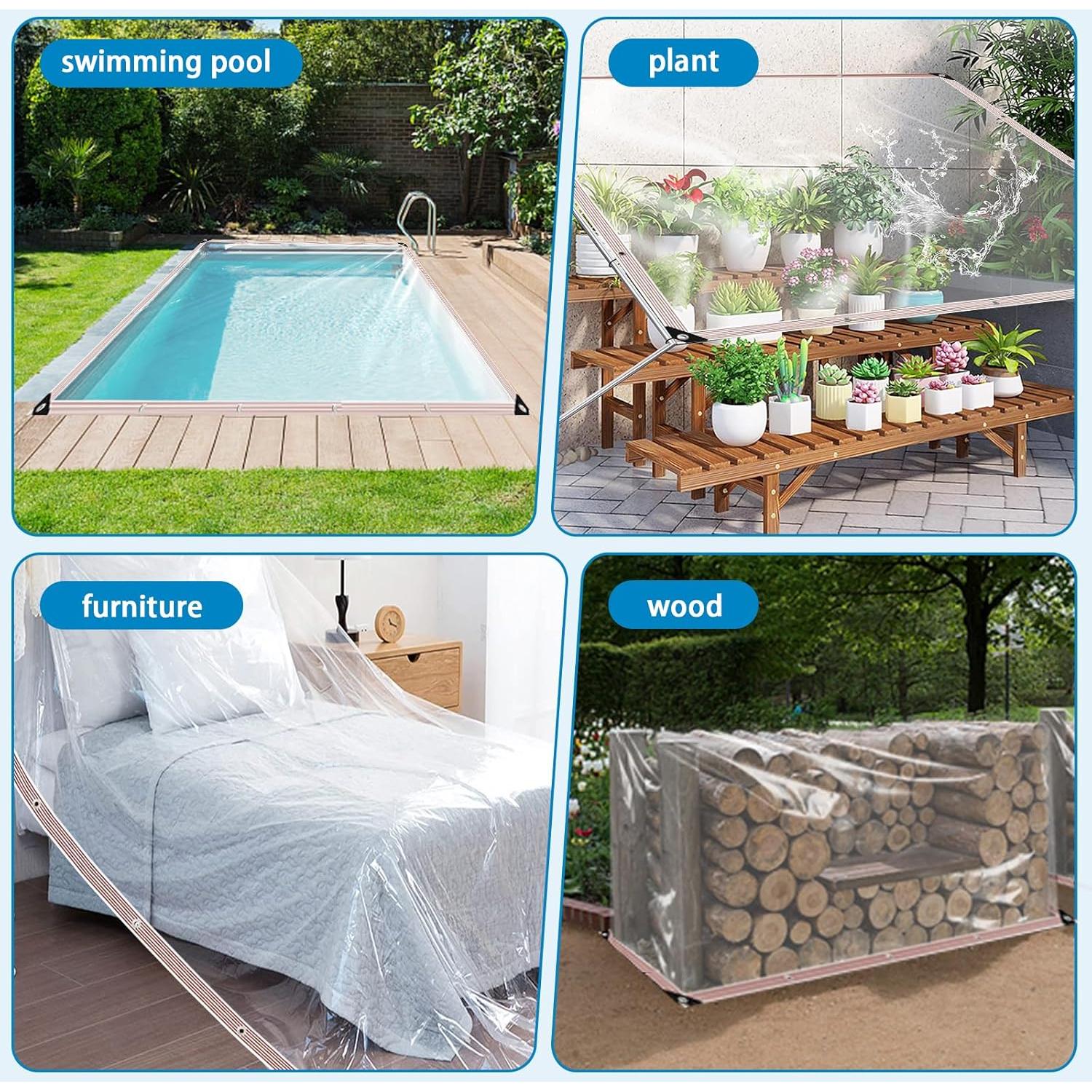 Lona Impermeable Transparente 2.13x3.05m Welacymet PE