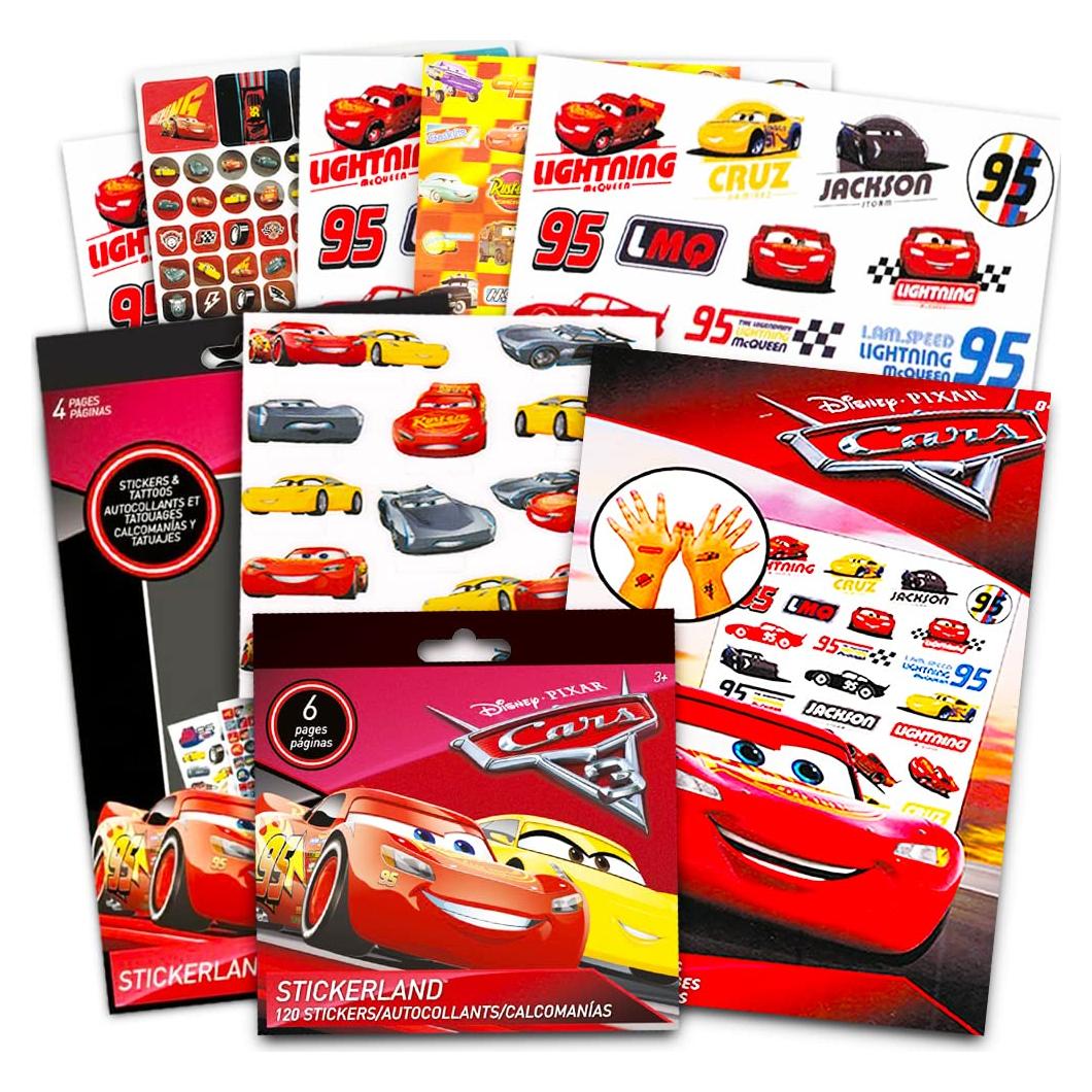 Paquete de Stickers y Tatuajes Disney Pixar Cars - 400 Stickers