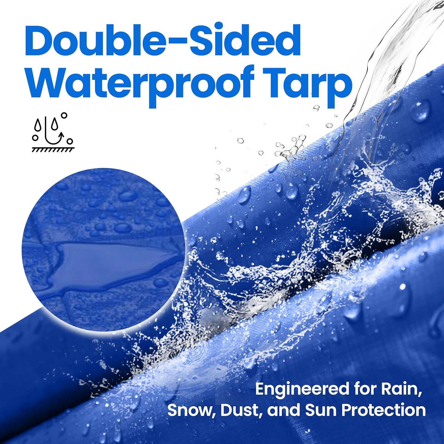 Lona de Camping Hanjet 1.83x2.44 m Azul Impermeable 5 Mil