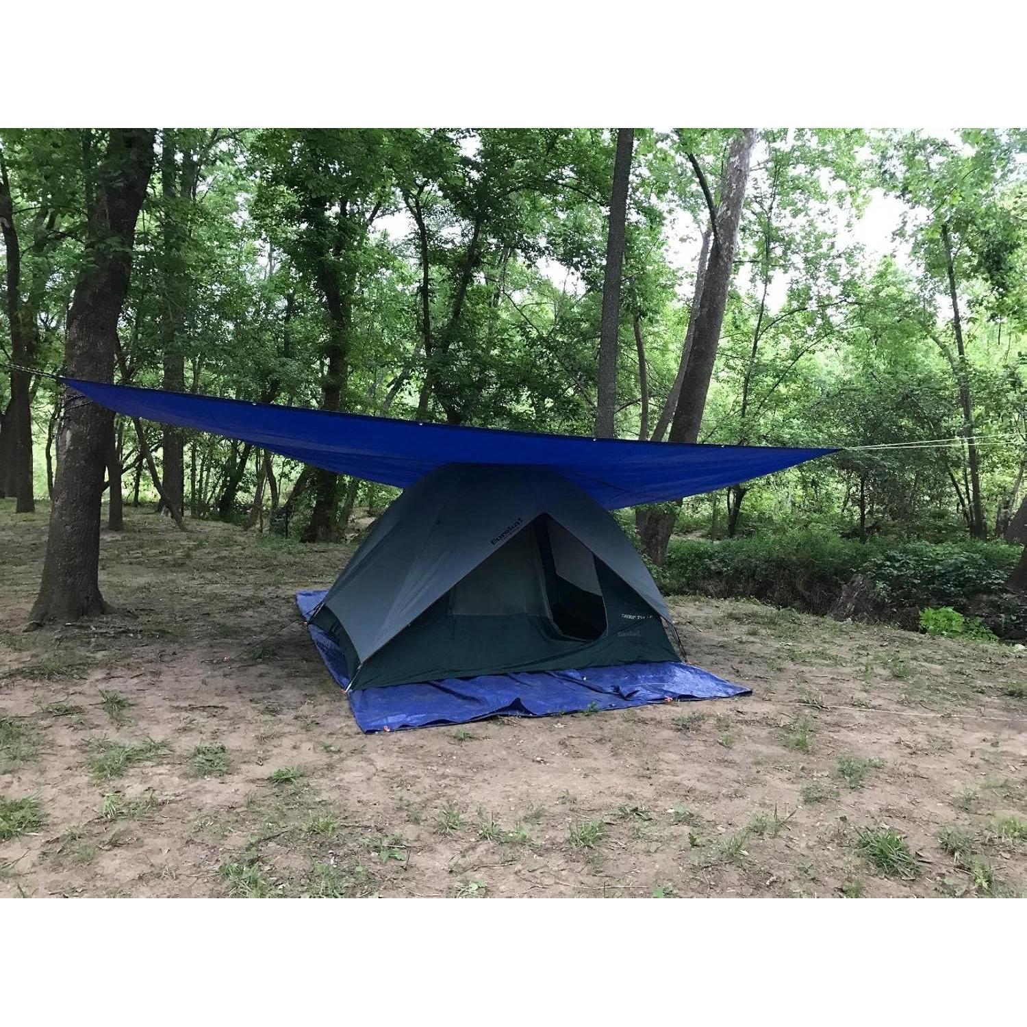 Lona de Camping Hanjet 1.83x2.44 m Azul Impermeable 5 Mil