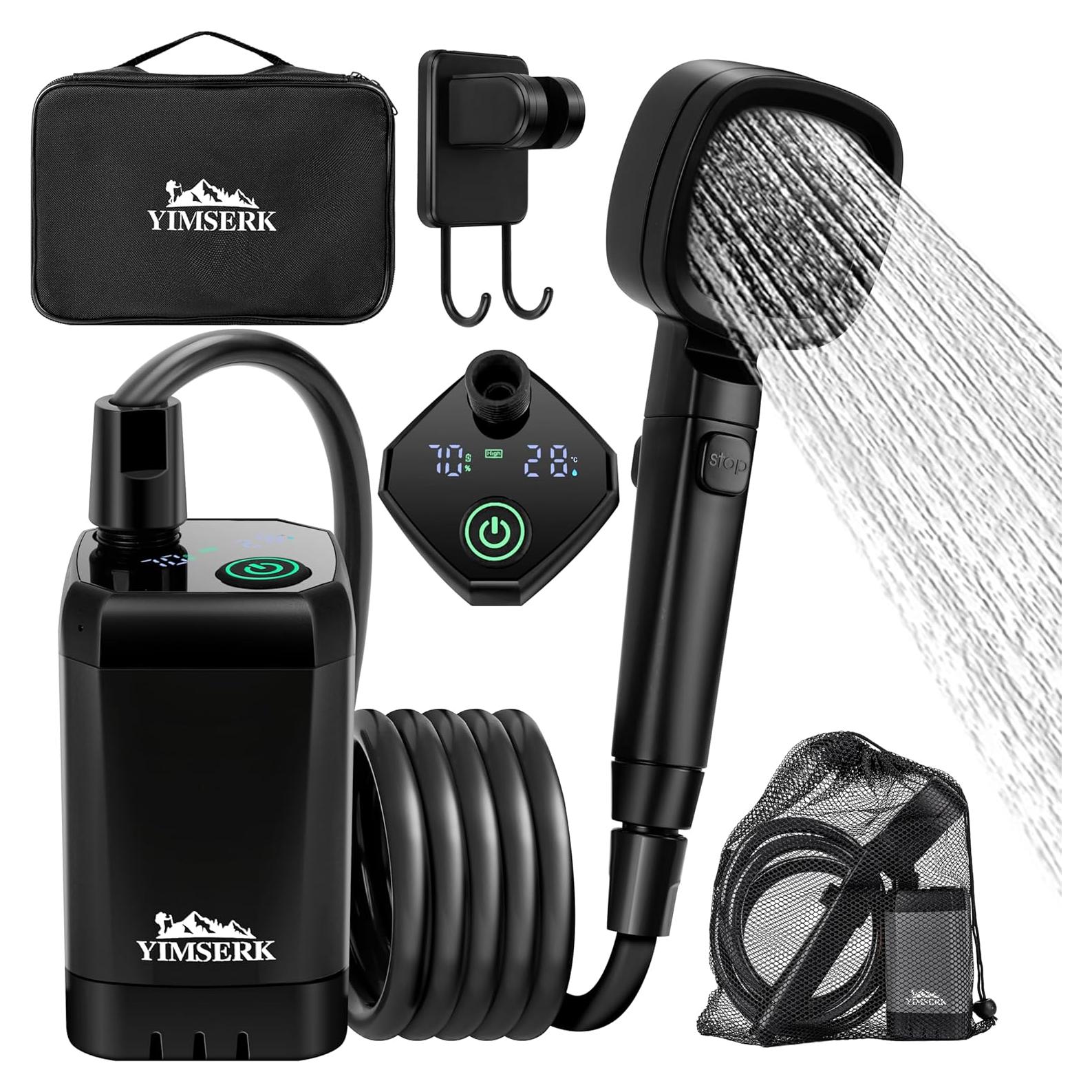 Ducha Portátil Eléctrica Yimserk 7800mAh para Camping
