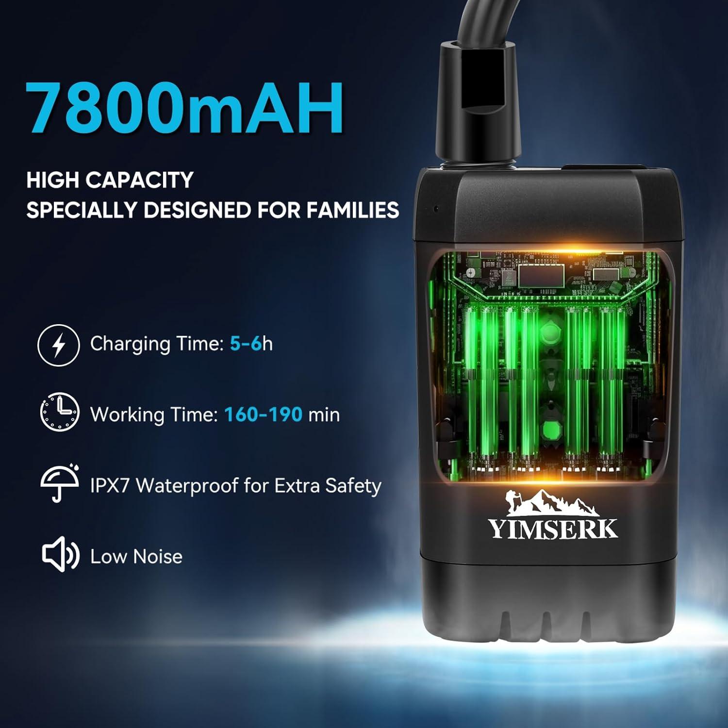 Ducha Portátil Eléctrica Yimserk 7800mAh para Camping