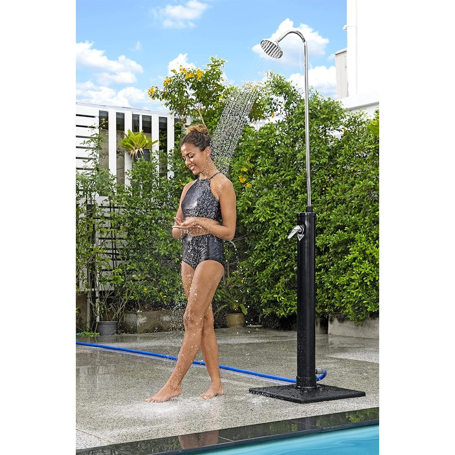 Bestway Flowclear SolarFlow 2 Gal Solar-Heated Outdoor Shower | Portable, Outside Shower Station Fixture | Great for Camping, Pool Area, Beach House