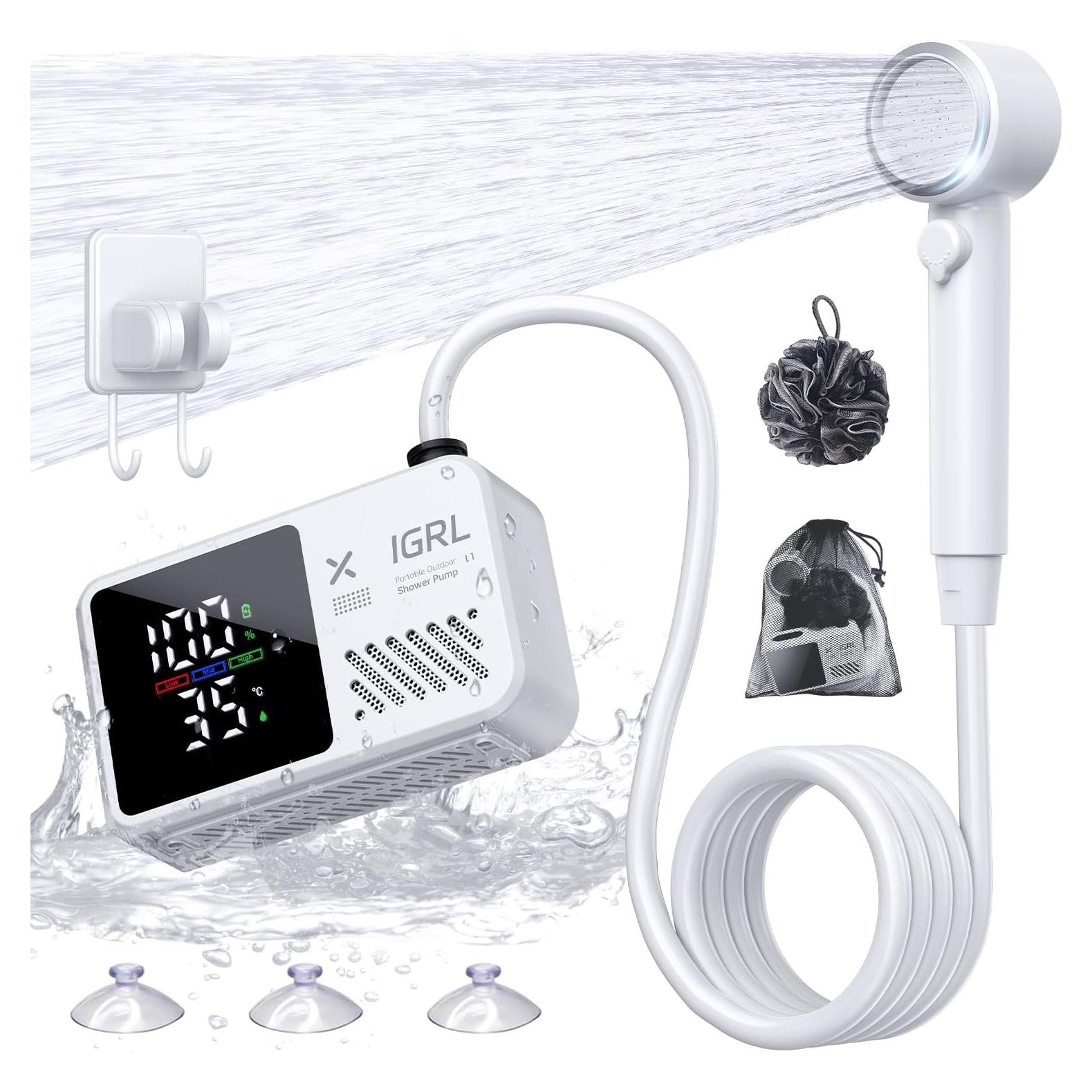 Ducha Portátil IGRL L1 10L/min Batería 7800mAh IPX8