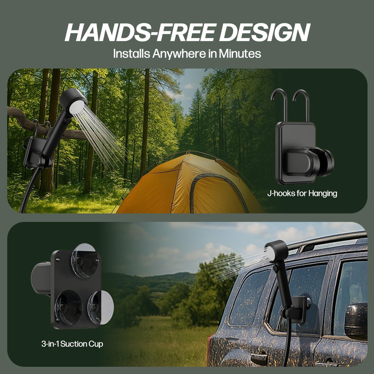 Ducha Portátil IGRL L1 10L/min Batería 7800mAh IPX8 Verde