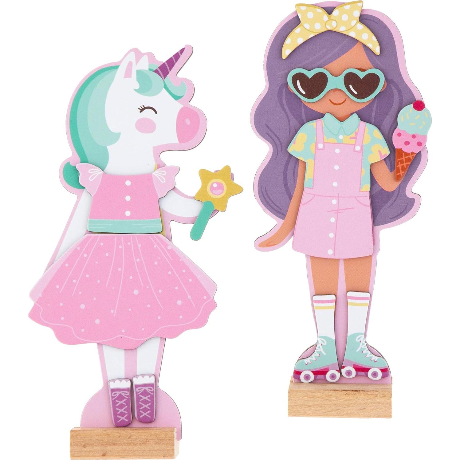Muñecas Magnéticas para Vestir Stephen Joseph - Unicornio y Princesa