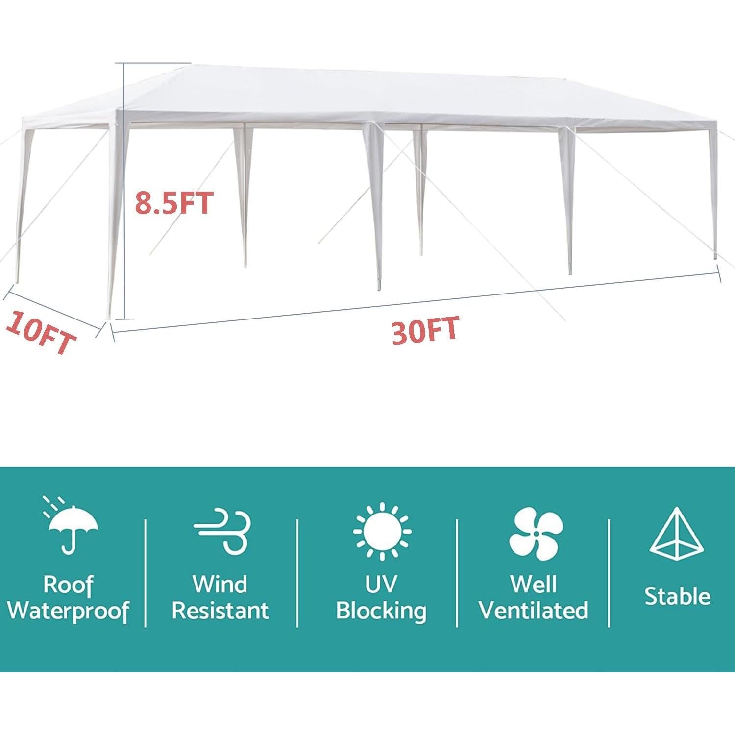 Carpa de Fiesta DVIEN 3x9m Impermeable con Paredes Removibles