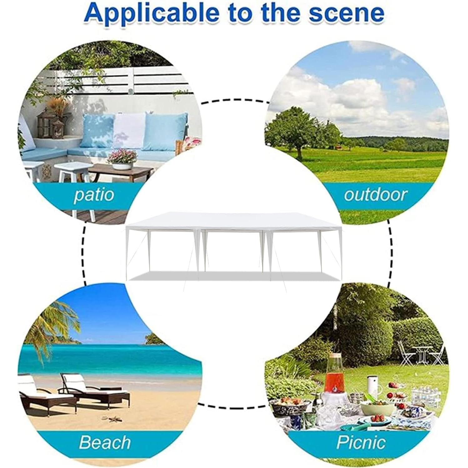 Carpa de Fiesta DVIEN 3x9m Impermeable con Paredes Removibles