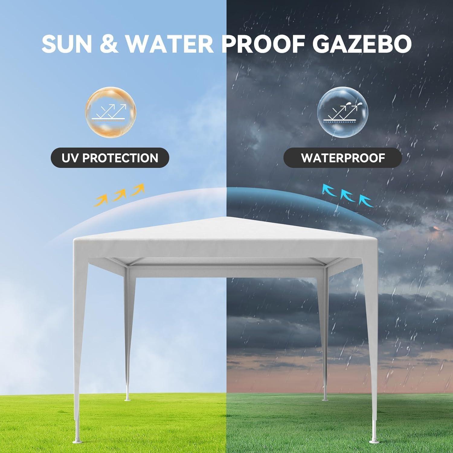 Carpa de Fiesta Exterior DVIEN 3x3m Impermeable Blanca