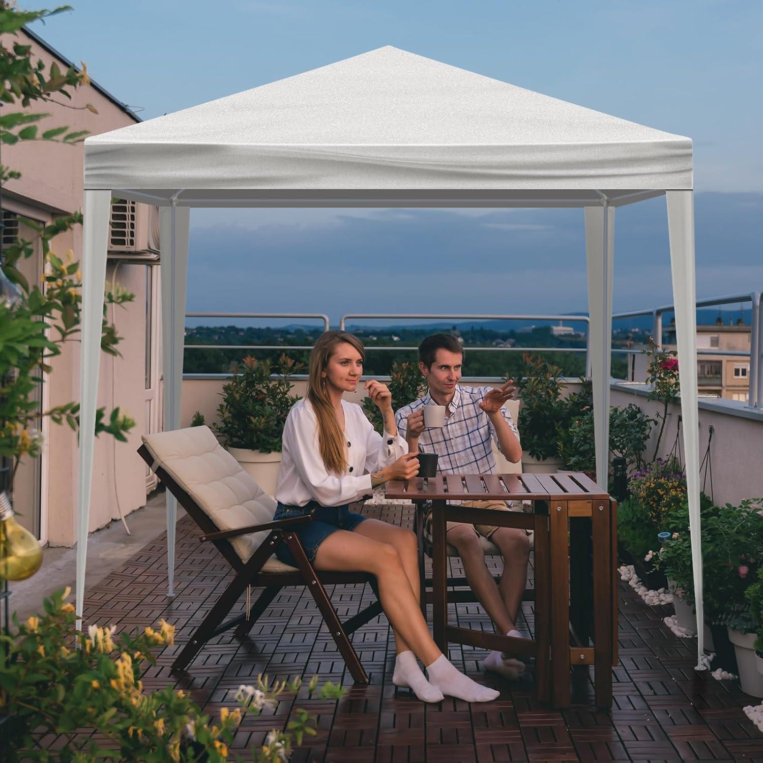 Carpa de Fiesta DVIEN 3x3m Impermeable Blanca Sin Paredes