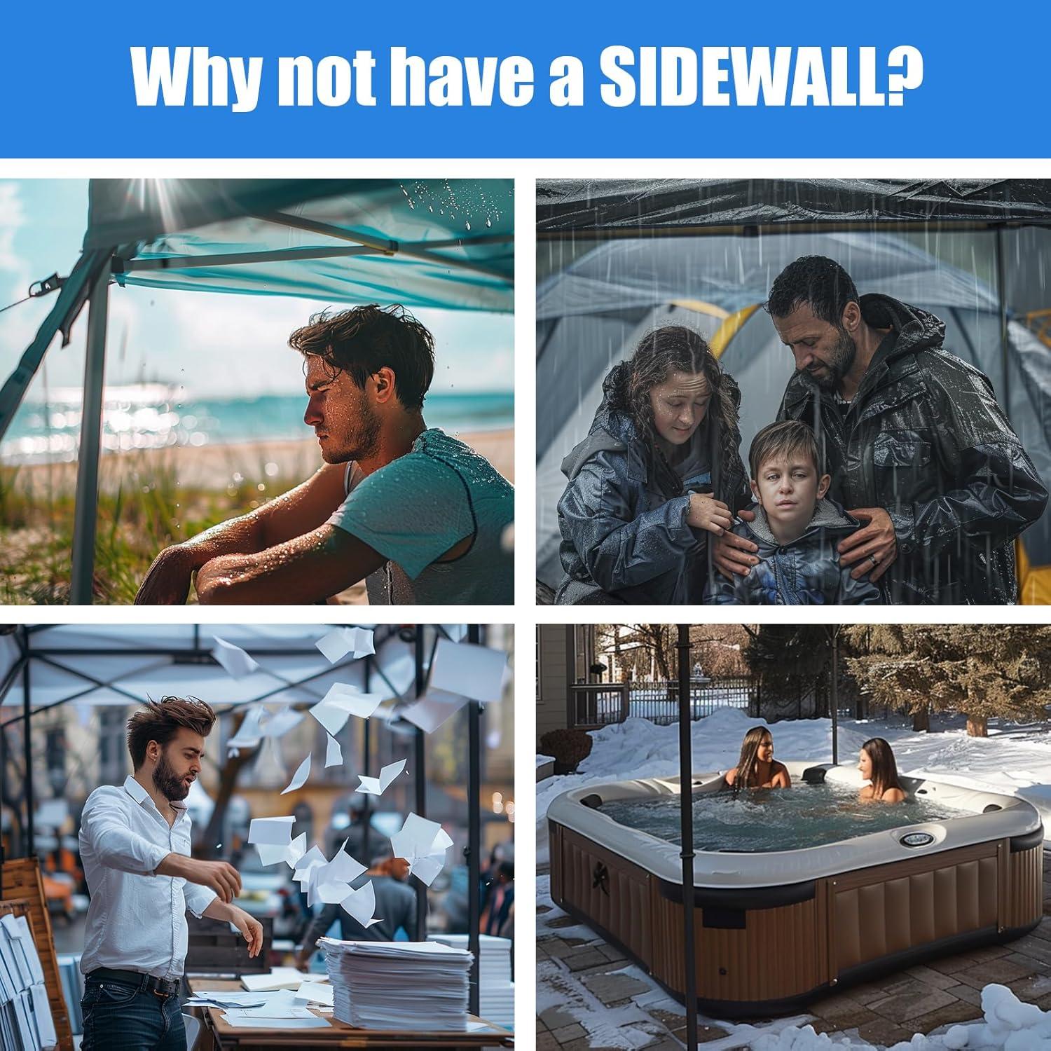 Pared Lateral Patioman 299x196cm Impermeable UV50+ Azul