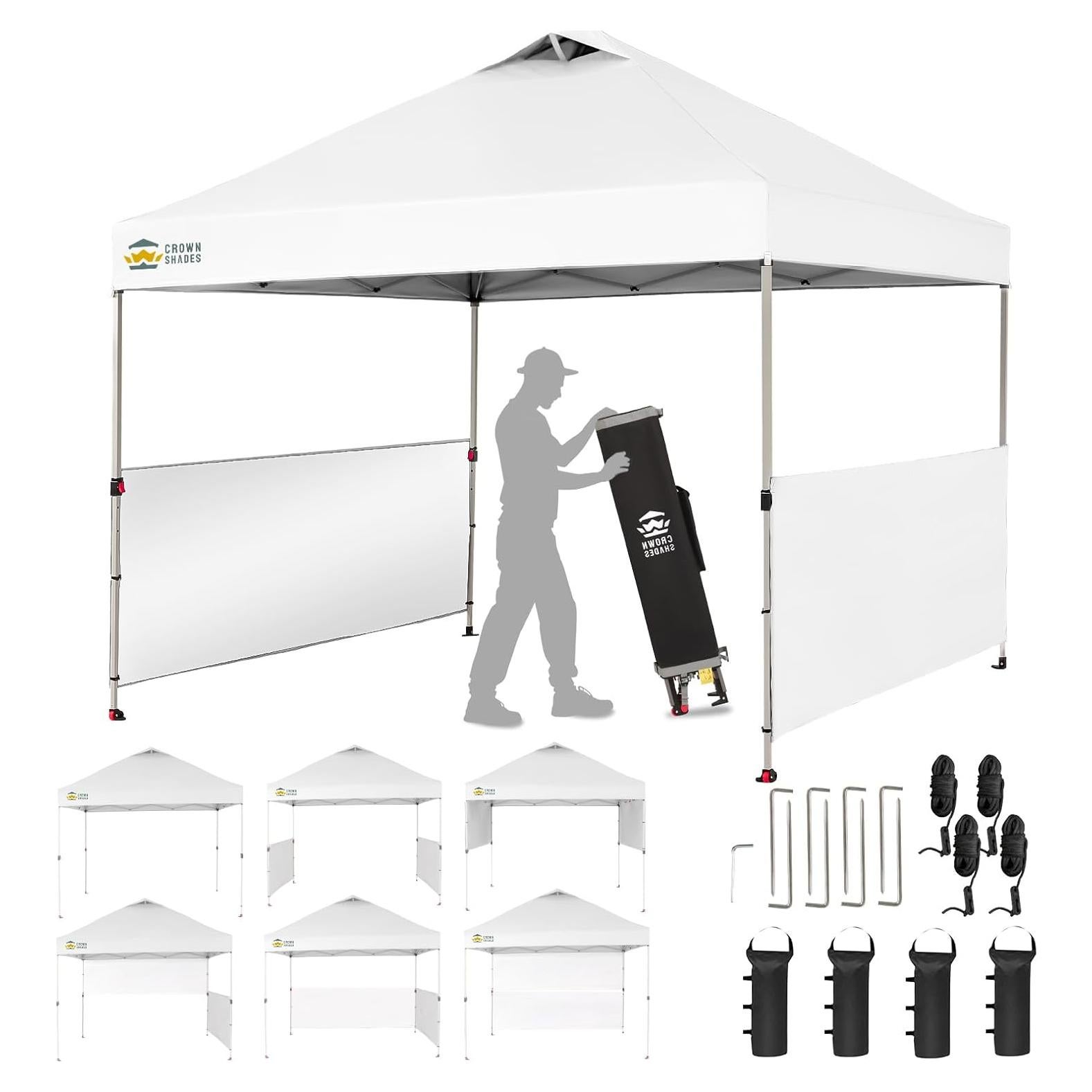 Carpa Plegable Instantánea CROWN SHADES 3x3m Blanca con Paredes