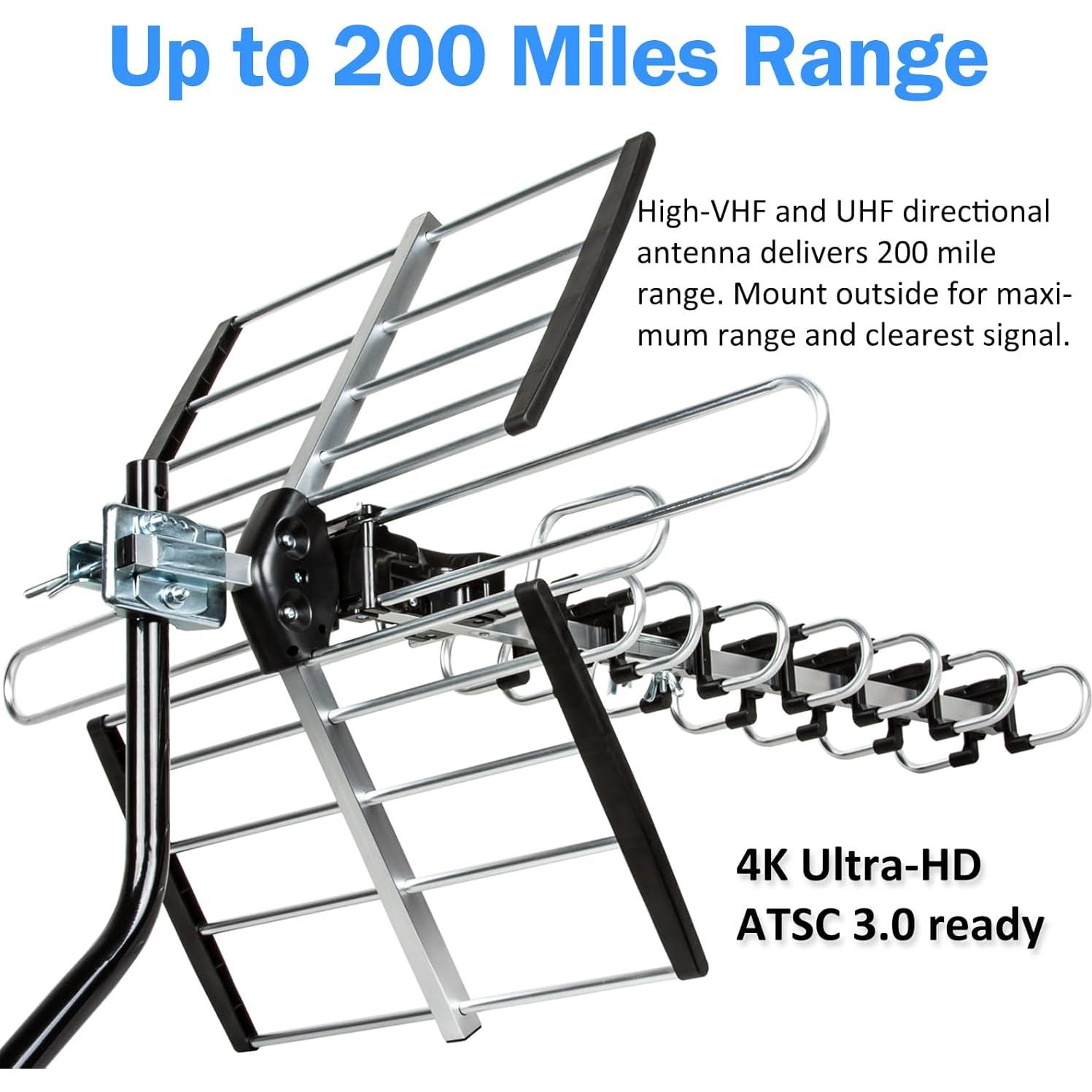 Antena HDTV Five Star 2025 Yagi 200 Millas 4K VHF/UHF