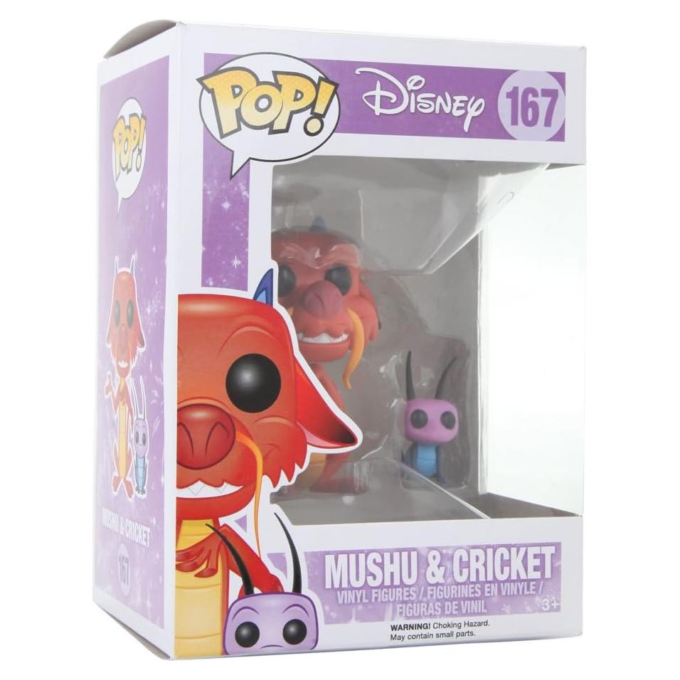 Figura de Vinilo Pop Funko Mulan Mushu y Grillo 9.5cm
